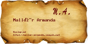 Mallár Armanda névjegykártya